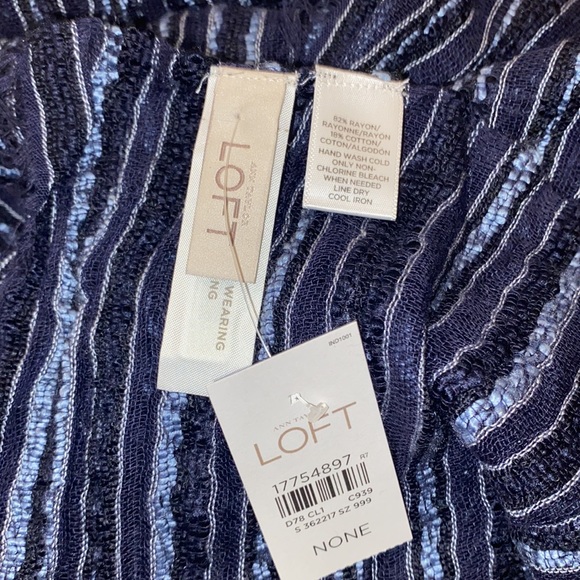 Ann Taylor Loft Blue Stripped Scarf - Picture 3 of 3